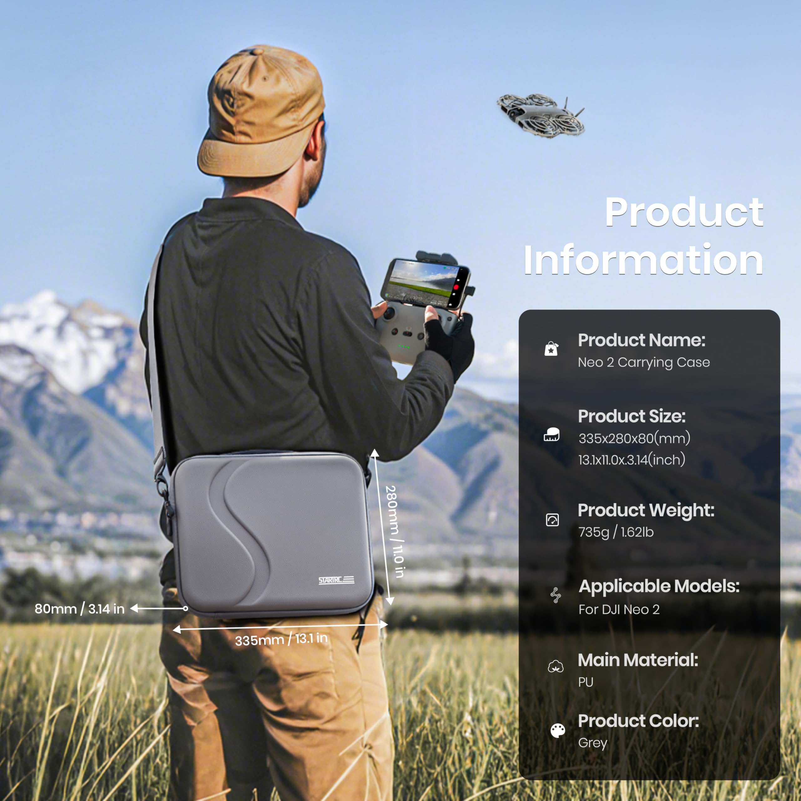 Drone Rc Cover - กระเป๋าใส่อุปกรณ์เสริม DJI Neo 2 | กระเป๋าสะพายป้องกันแบบพกพา