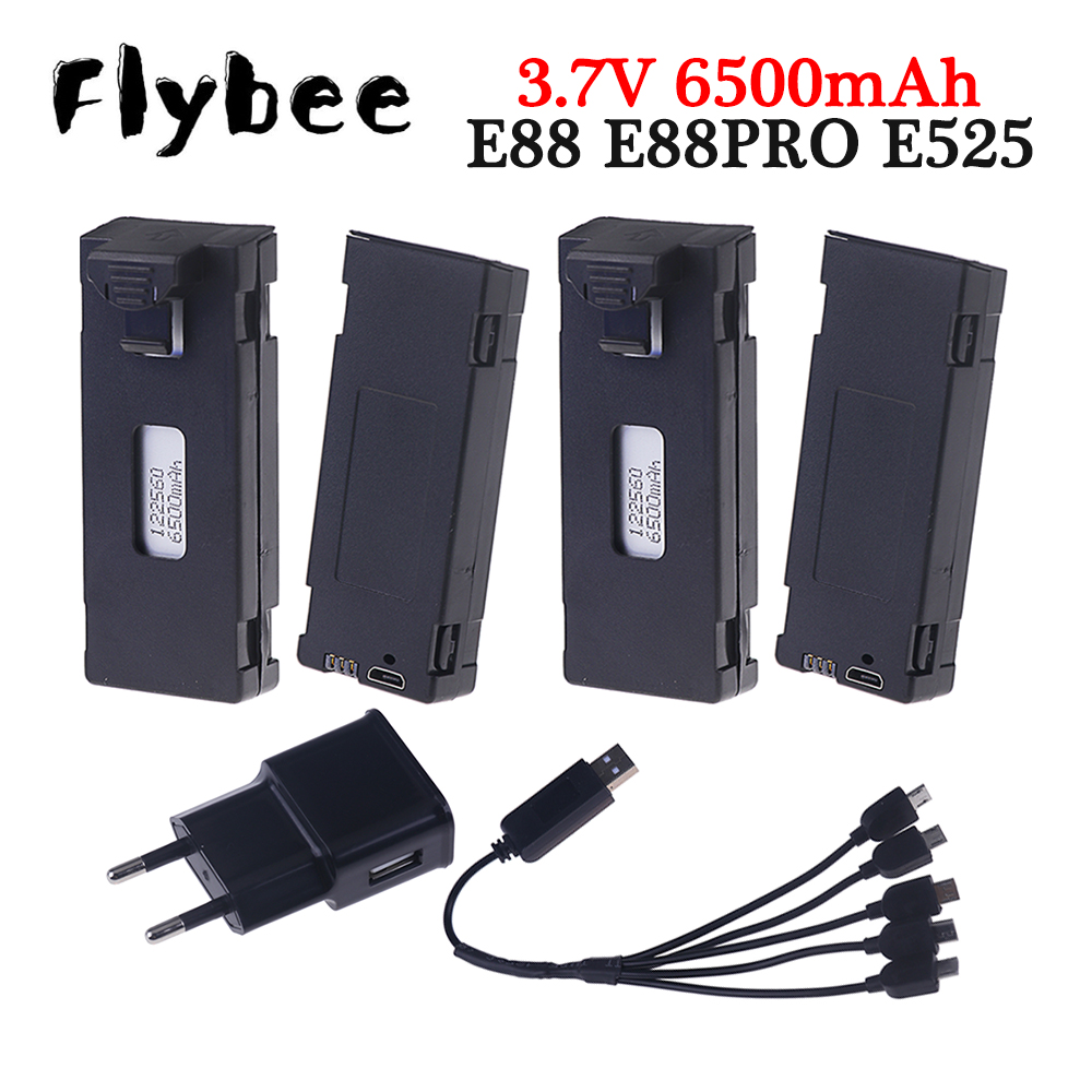 Drone E88 Rc Quadcopter - แบตเตอรี่3.7V 6500mAh แบบชาร์จไฟได้เครื่องชาร์จสำหรับโดรนอาร์ซี E88 E88PRO E99