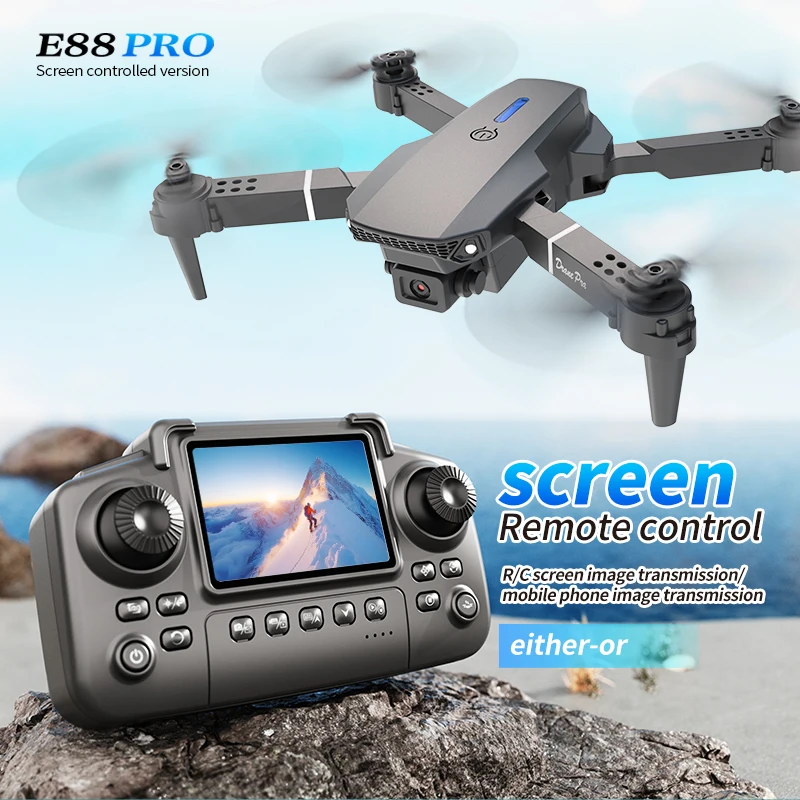 E88 PRO โดรนพร้อมหน้าจอ 4K HD  - Drone E88 Rc Quadcopter บทวิจารณ์และราคา